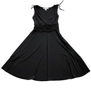 AA Studio Black Sleeveless Ruched Waist Fit Flare Party Cocktail Holiday Dress 6